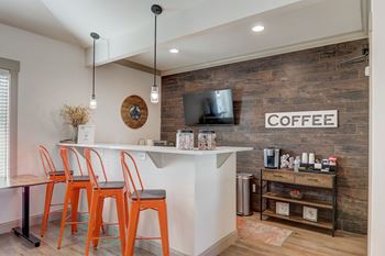 Resident lounge with complimentary coffee bar